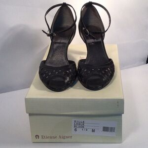 Etienne Aigner Women’s Ville Leather Ciara High Heel Dress Shoes Black Size 6.5M